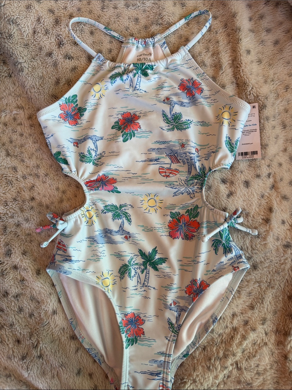 Carter's One-Piece Swimsuit with Tropical Floral & Palm Print